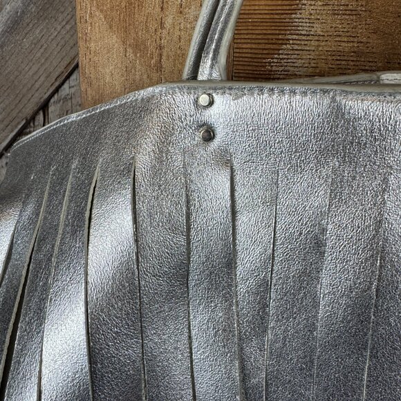 Steve Madden Silver Fringe Tote Bag - Picture 12 of 14
